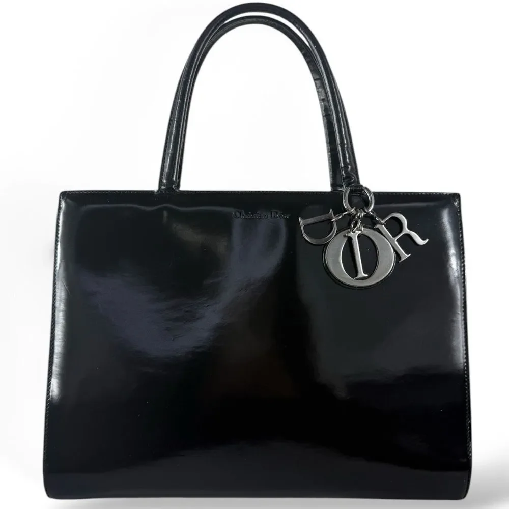 Christian DIOR Black Leather Lady D Tote